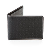Cookies Leather Monogram Embossed Billfold Wallet in black