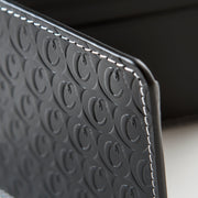 Cookies Leather Monogram Embossed Billfold Wallet in black, third view