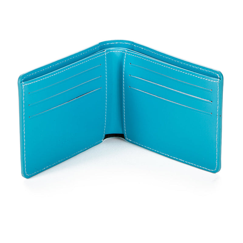 Cookies Leather Monogram Embossed Billfold Wallet in Cookies Blue, third view