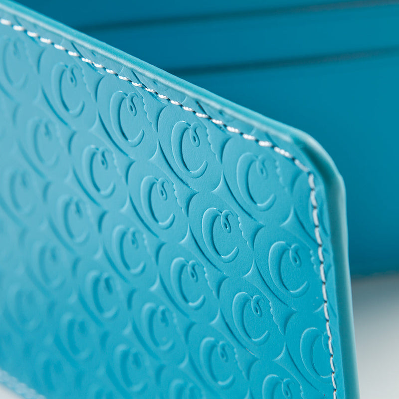 Cookies Leather Monogram Embossed Billfold Wallet in Cookies Blue