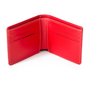 Cookies Leather Monogram Embossed Billfold Wallet in red, second view
