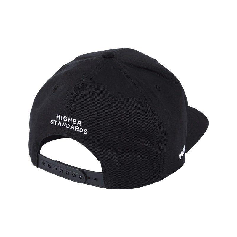Higher Standards Dope snapback hat — back with Higher Standards script and snapback closure