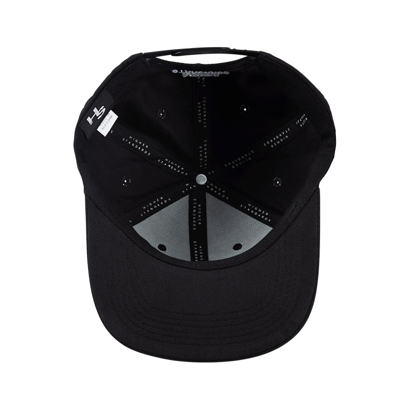 Higher Standards Dope snapback hat — inside view with branded taping