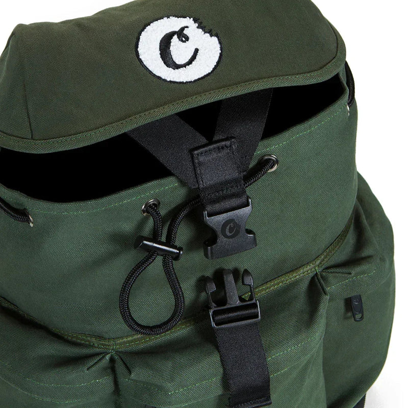 Cookies Rucksack utility backpack in olive — detail view