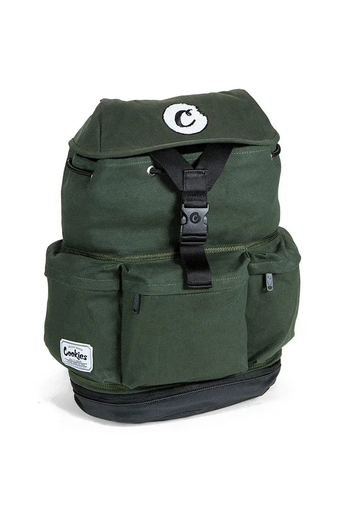 Cookies Rucksack utility smell proof backpack in olive — front view